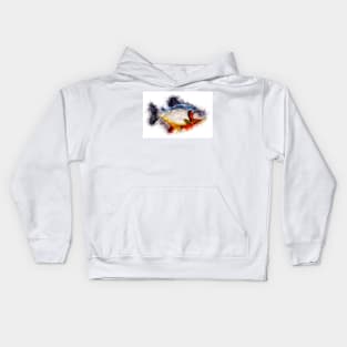 Red Bellied PIRANHA Watercolor Art for the Fishing Lovers and Anglers / Gifts for Fisherman Kids Hoodie